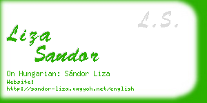 liza sandor business card